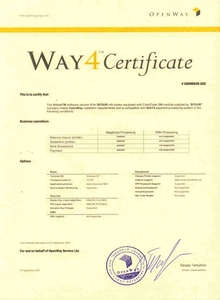 Certification for the OpenWay